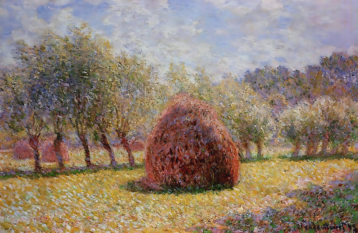 Haystacks at Giverny (1895) Painting by Claude Monet 8x10" Art Print