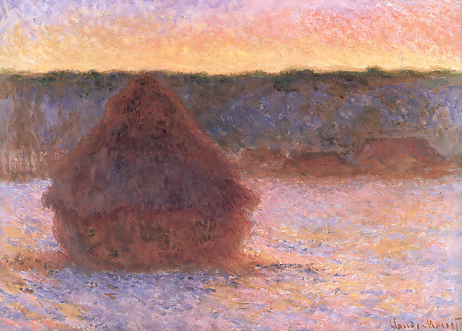 Haystacks at Sunset