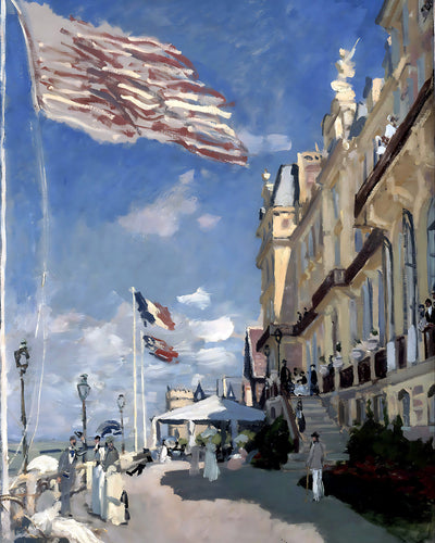 Hotel des Roches Noires, Trouville Painting by Claude Monet 8x10" Art Print
