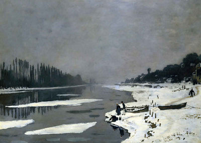 Ice Floes on the Seine at Bougival Art Print 1867 by Claude Monet (6 Sizes)