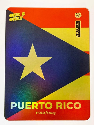 1/1 Puerto Rico Flag Trading Card Holographic 2023 GleeBeeCo #D2D3-G