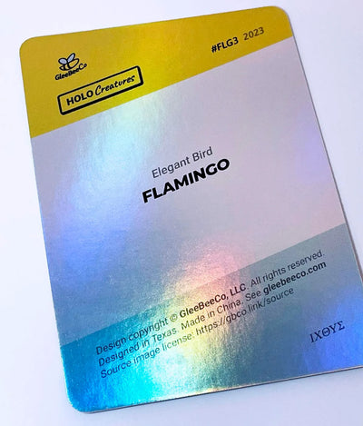 Flamingo Trading Card "Elegant Bird" - 2023 GleeBeeCo Holo Creatures