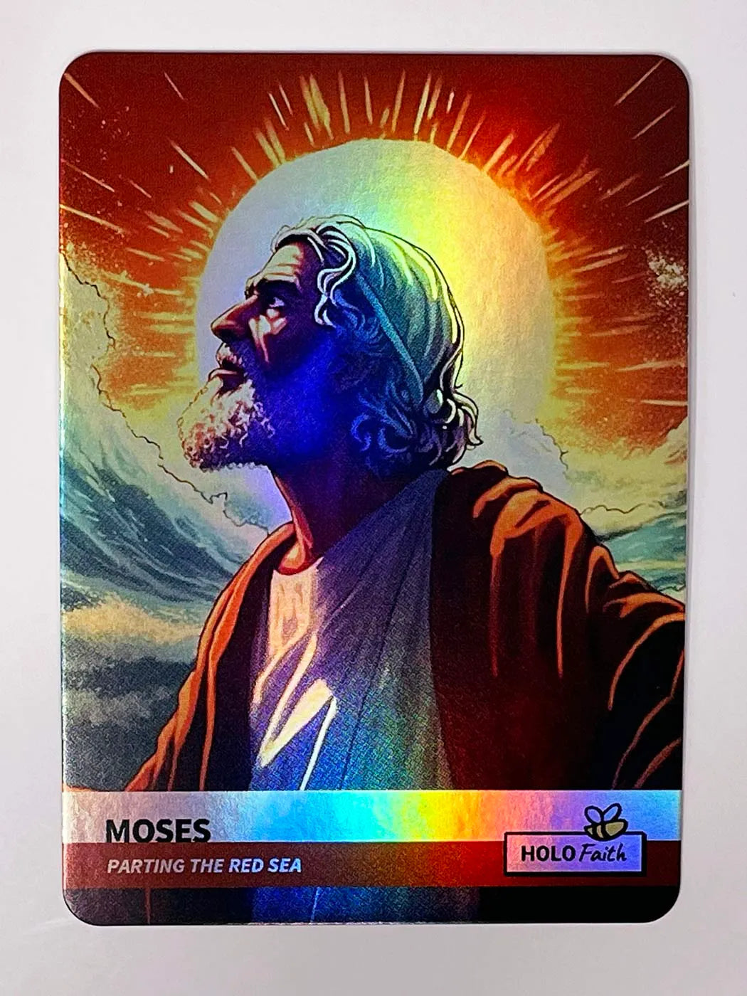 Moses Parting the Red Sea Holographic Trading Card - Stunning!