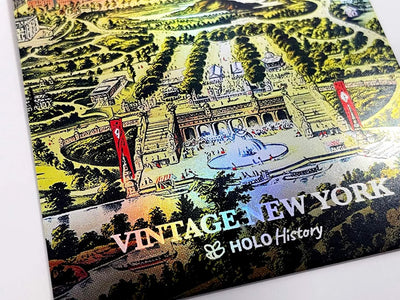 1873 Aerial Map of New York City Holographic Trading Card - GleeBeeCo