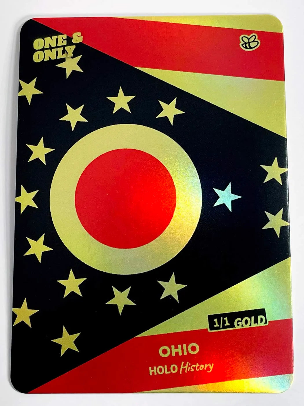 1/1 Ohio Flag Gold Holographic Card - 2023 GleeBeeCo Holo History #OFUS-G