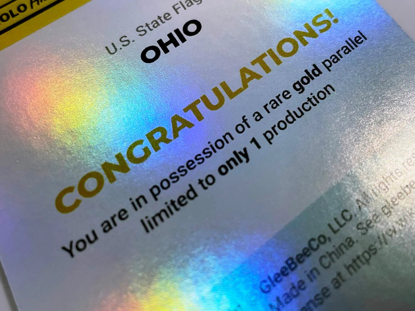 1/1 Ohio Flag Gold Holographic Card - 2023 GleeBeeCo Holo History #OFUS-G