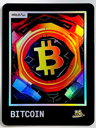 Holographic Bitcoin Card - 3D Abstract - 2023 GleeBeeCo Holo Fun #BT3D