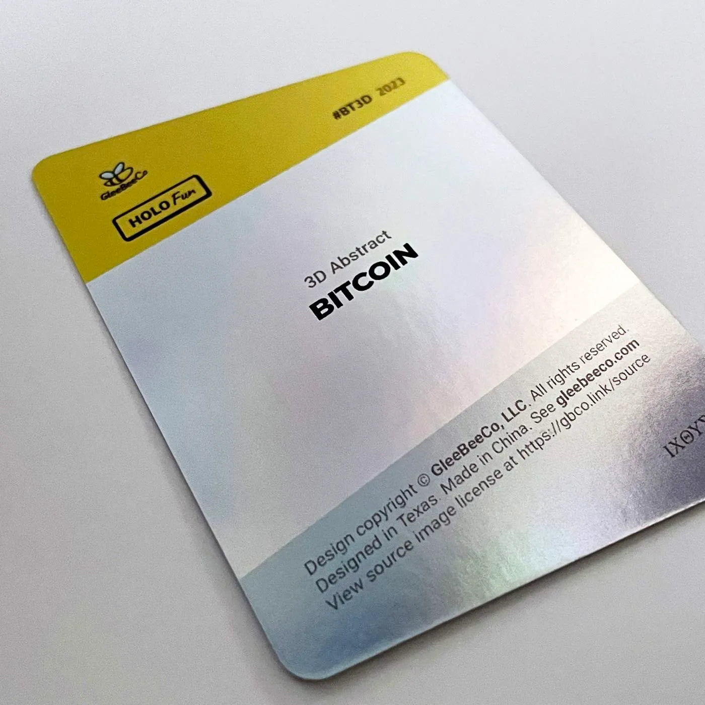 Holographic Bitcoin Card - 3D Abstract - 2023 GleeBeeCo Holo Fun #BT3D