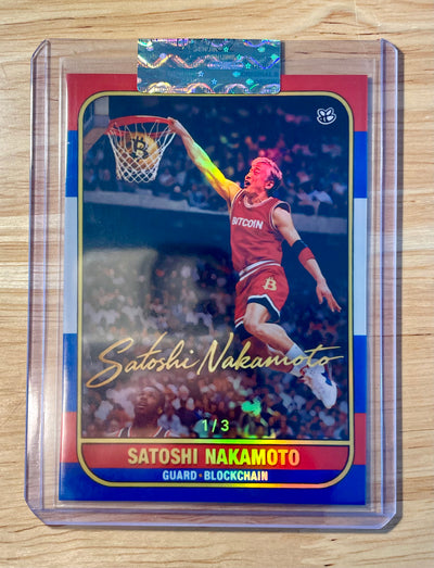 "1986" SATOSHI NAKAMOTO Bitcoin Basketball Card RC Facsimile Auto #BT86 RARE /3