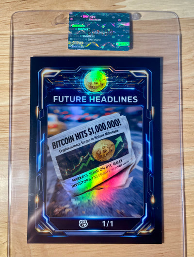 1/1 BITCOIN Card Future Headlines 1,000,000 Newspaper 2026 GleeBeeCo Holo