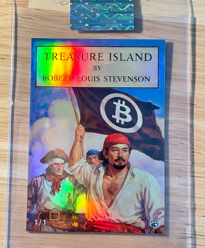 1/1 BITCOIN Treasure Island Card (Satoshi on Book Cover) 2026 GleeBeeCo Holo
