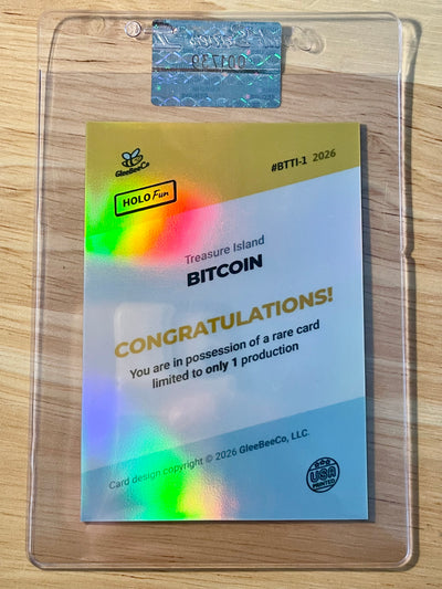 1/1 BITCOIN Treasure Island Card (Satoshi on Book Cover) 2026 GleeBeeCo Holo