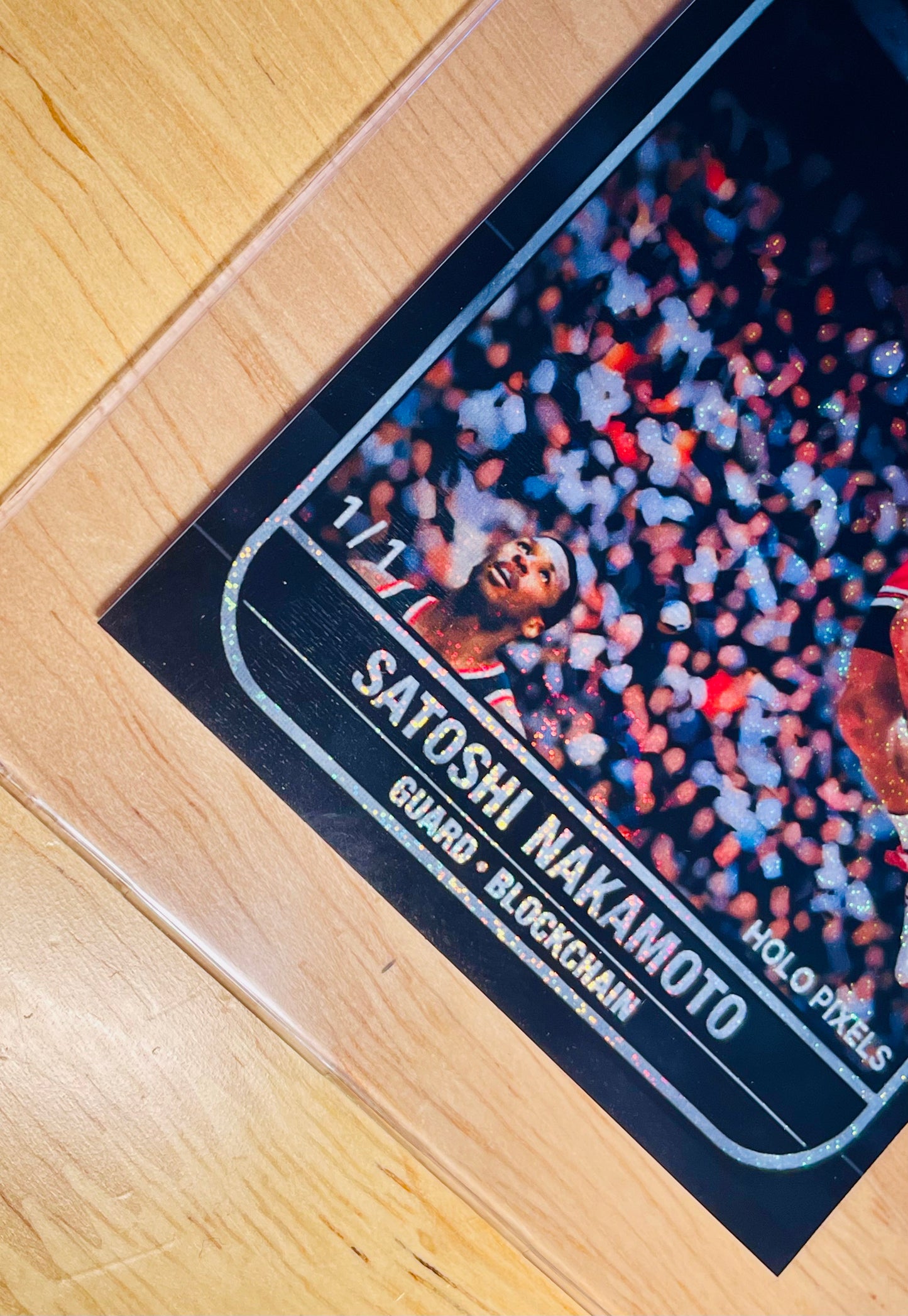 "1986" SATOSHI NAKAMOTO Bitcoin Basketball Card RC BLACK Holo Pixels #BT86 1/1