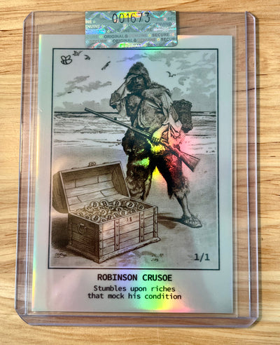 2026 GleeBeeCo Robinson Crusoe Discovers BITCOIN Holographic Card #BRCD-1 1/1