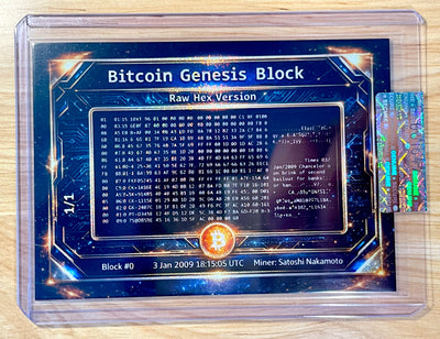 1/1 BITCOIN Genesis Block Holo Pixels Card - 2026 GleeBeeCo #BGBK-1 - One Made
