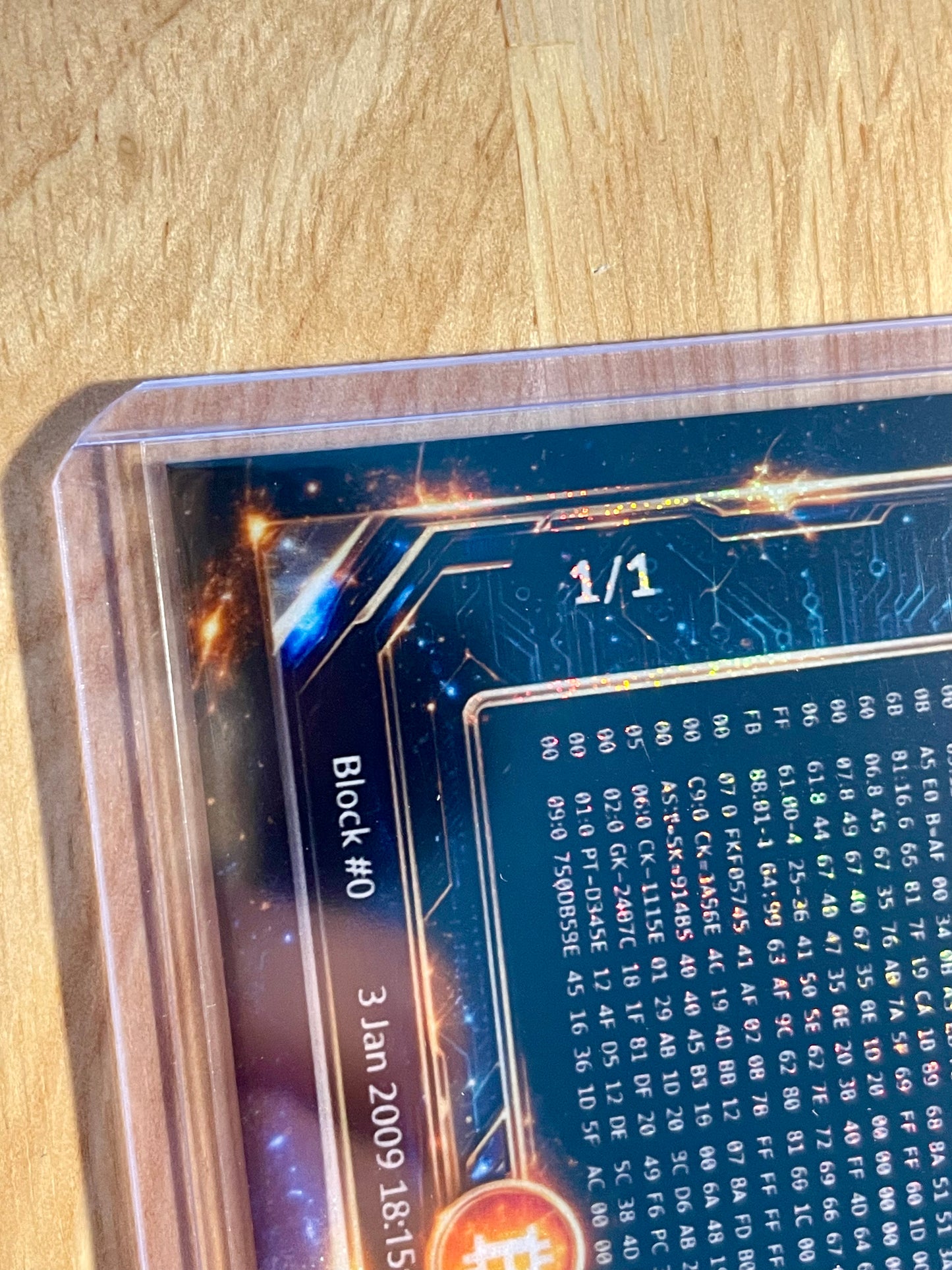 1/1 BITCOIN Genesis Block Holo Pixels Card - 2026 GleeBeeCo #BGBK-1 - One Made