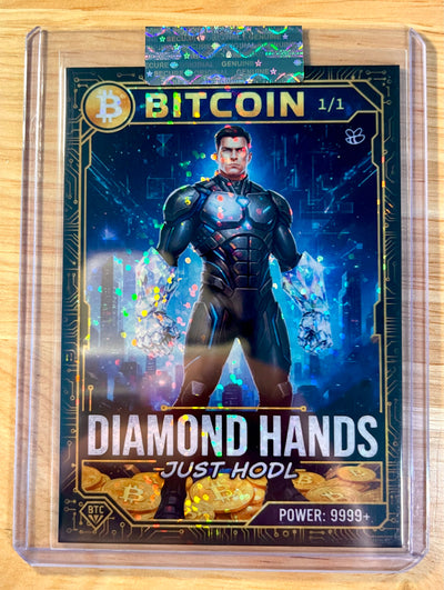 1/1 BITCOIN Card Diamond Hands Just HODL 2026 GleeBeeCo Holo Sparkle #BDHJ-1