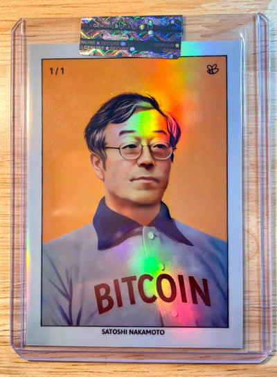 "1909" SATOSHI NAKAMOTO "Honus Wagner" Bitcoin Holo Baseball Card GleeBeeCo 1/1