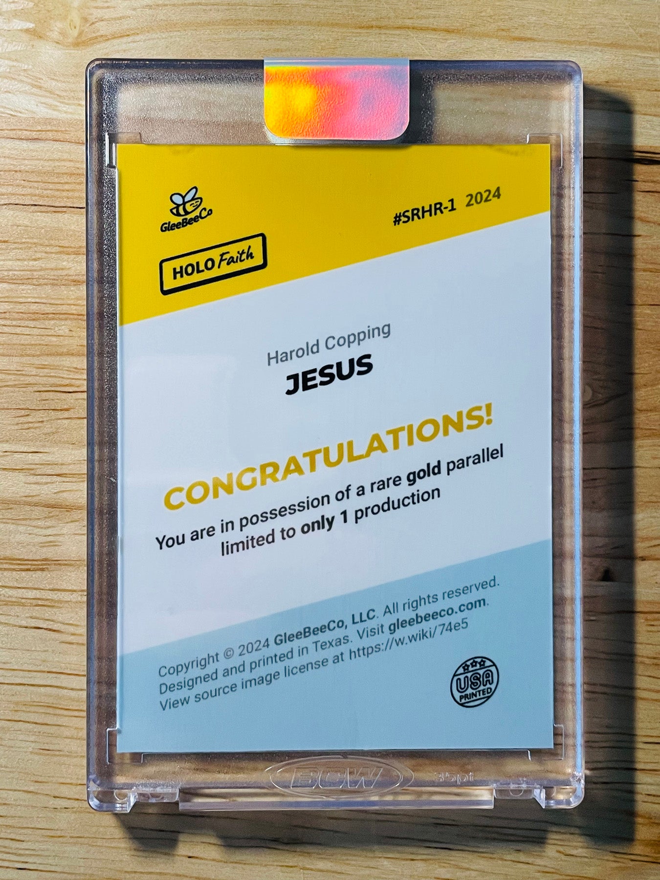 1/1 JESUS Card Sermon on the Mount  2024 GleeBeeCo #SRHR-1 Rare *Gold* ENCASED