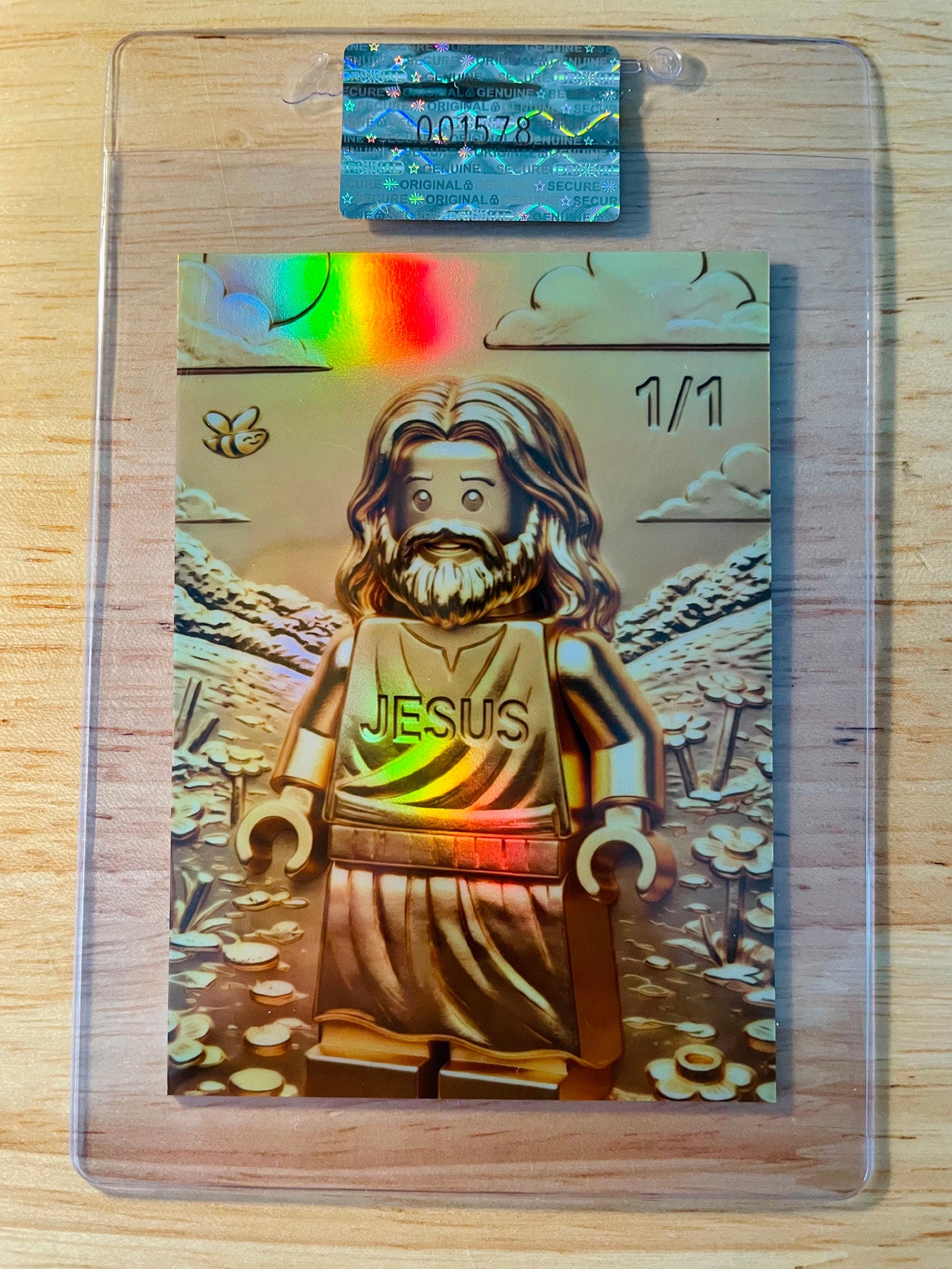 1/1 JESUS Card Brick Figure 2026 GleeBeeCo Holo Faith Rare GOLD Parallel #JCBK-G