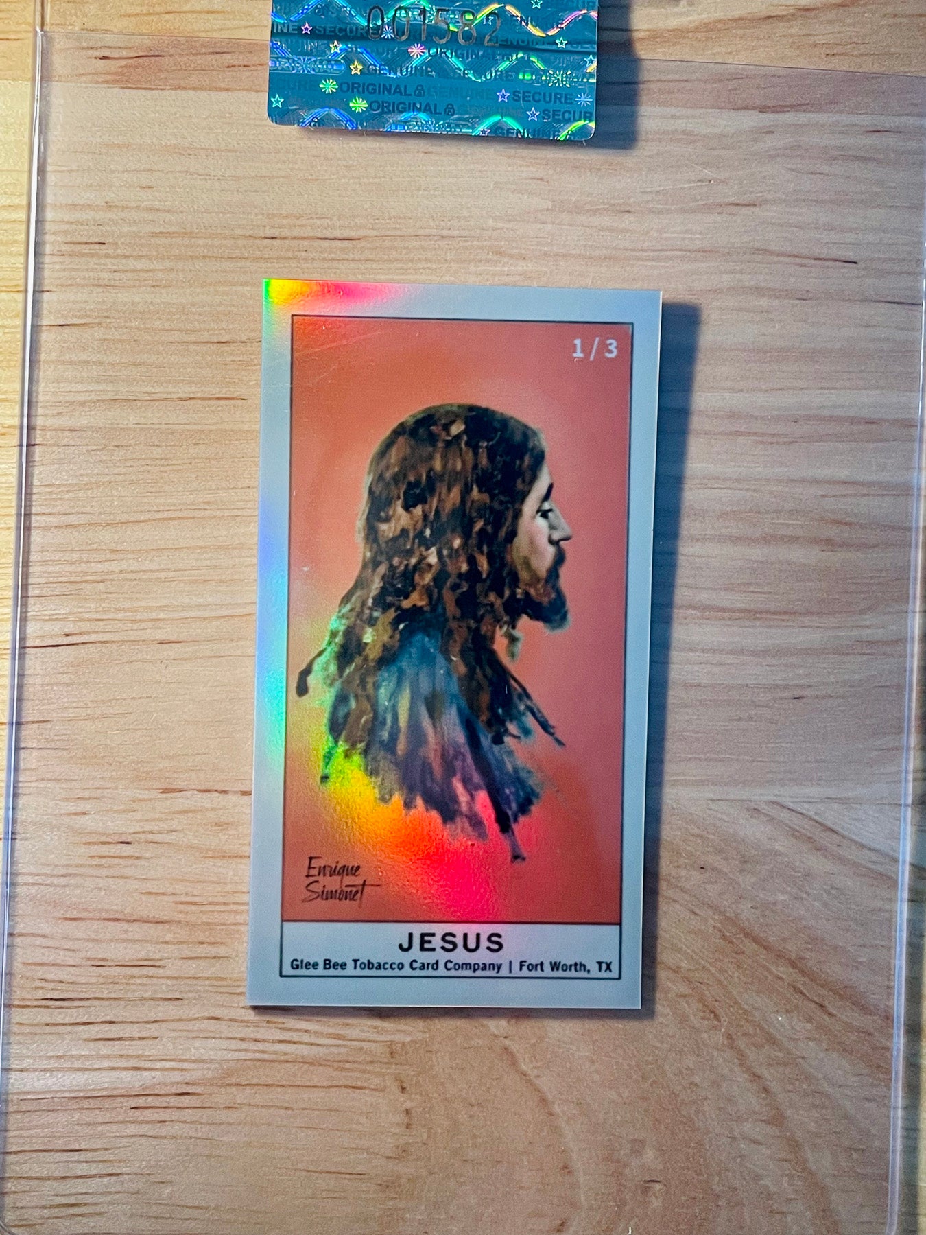 /3 JESUS Tobacco Card "Vintage" ORANGE Enrique Simonet 2026 GleeBeeCo Holo Faith