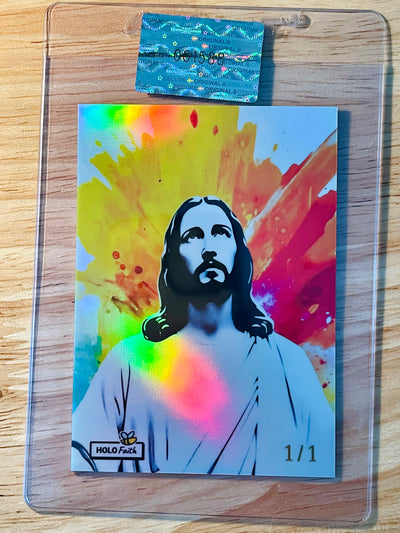 1/1 JESUS CHRIST Card Paint Splat 2026 GleeBeeCo Holo Faith #JCCS-1 Rare