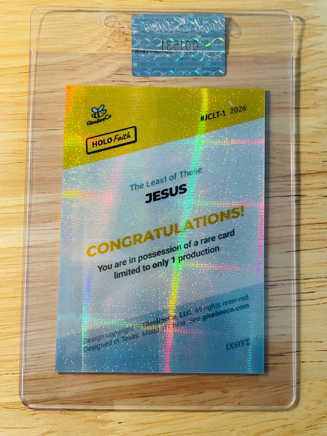 Jesus Card Done for the Least of These 2026 GleeBeeCo Ultra Rare HOLO GRID 1/1