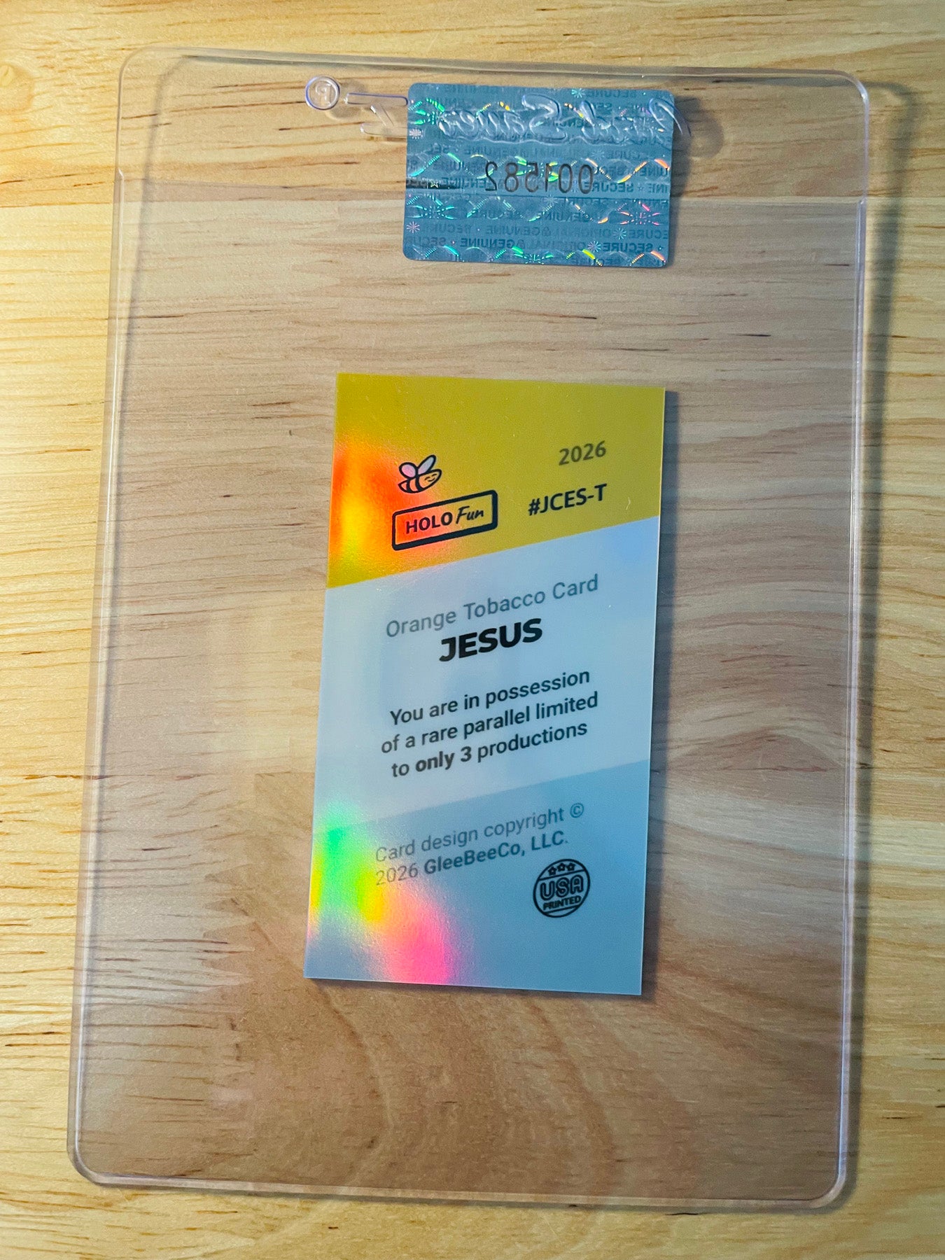 /3 JESUS Tobacco Card "Vintage" ORANGE Enrique Simonet 2026 GleeBeeCo Holo Faith