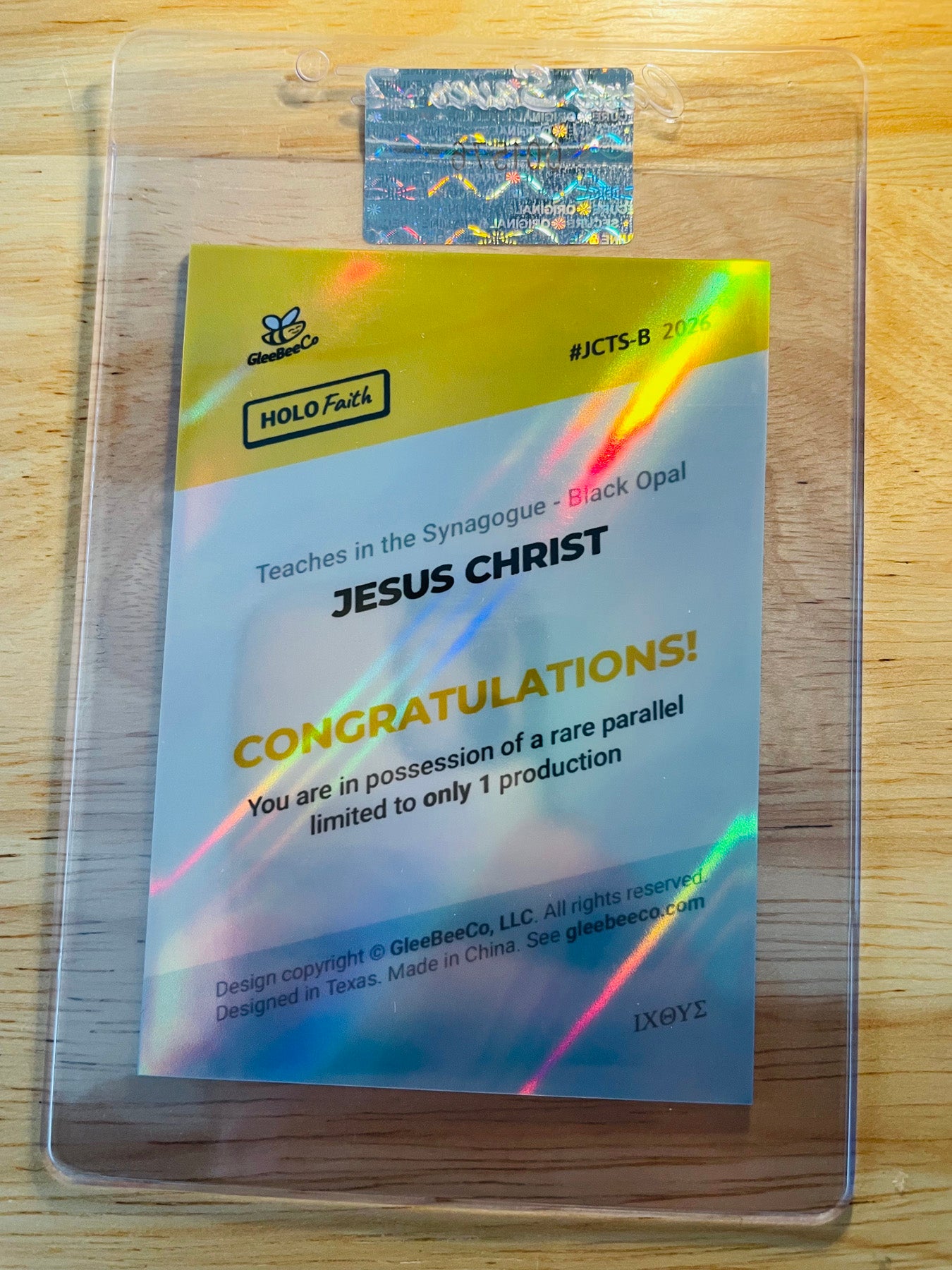 JESUS 1/1 Card (Black Opal Holo Beams) Teaches in the Synagogue 2026 GleeBeeCo