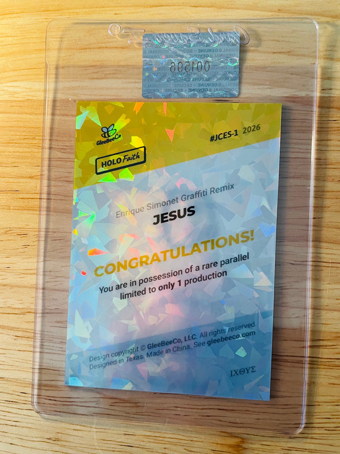 JESUS Card GRAFFITI Enrique Simonet 2026 GleeBeeCo #JCES-1 Rare Holo Shards 1/1