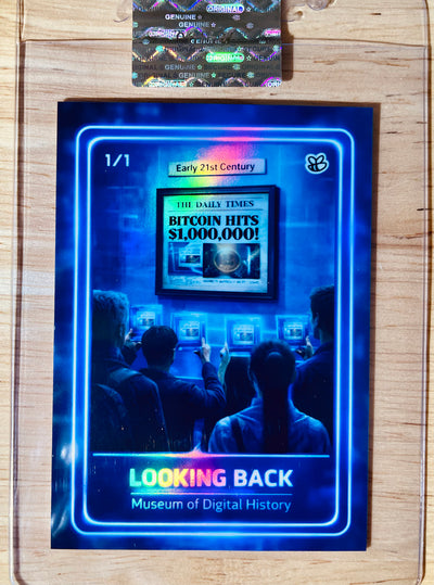 BITCOIN Card Looking Back Museum $1,000,000 Newspaper 2026 GleeBeeCo Holo 1/1