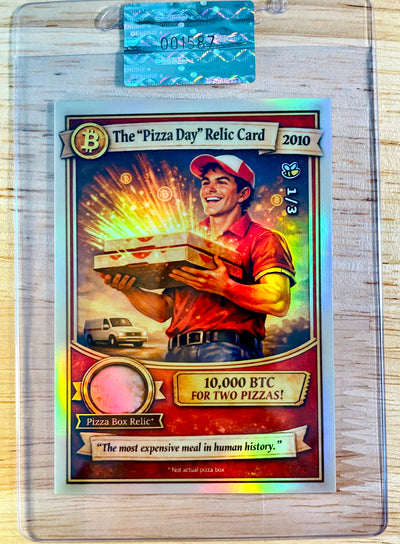 /3 2026 BITCOIN Pizza Day "Relic" Card 2026 GleeBeeCo Holo Fun #BPIZ-3 Rare