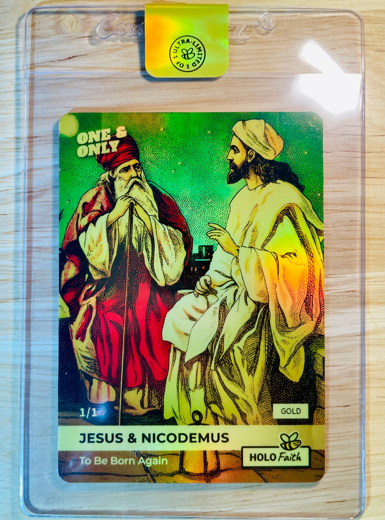 JESUS Card Jesus & Nicodemus Born Again (Harold Copping) 2024 GleeBeeCo GOLD 1/1