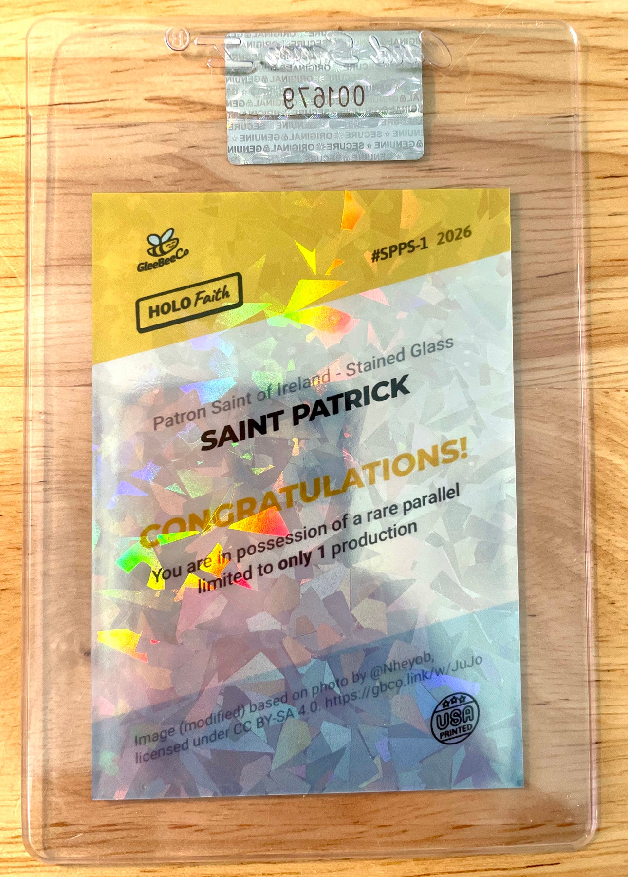 1/1 Saint Patrick Card Stained Glass 2026 GleeBeeCo Holo Faith Holo Shards