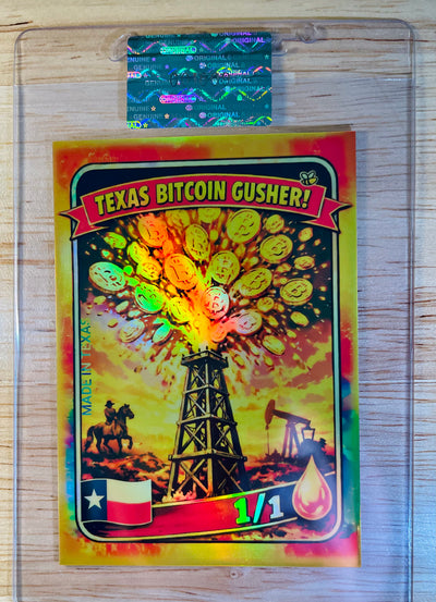 2026 GleeBeeCo BITCOIN Card Texas Gusher Holo GOLD 2026 GleeBeeCo Holo Fun 1/1