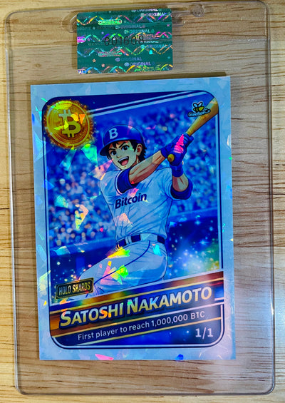 SATOSHI NAKAMOTO First Player to Reach 1,000,000 Bitcoins GleeBeeCo Card 1/1