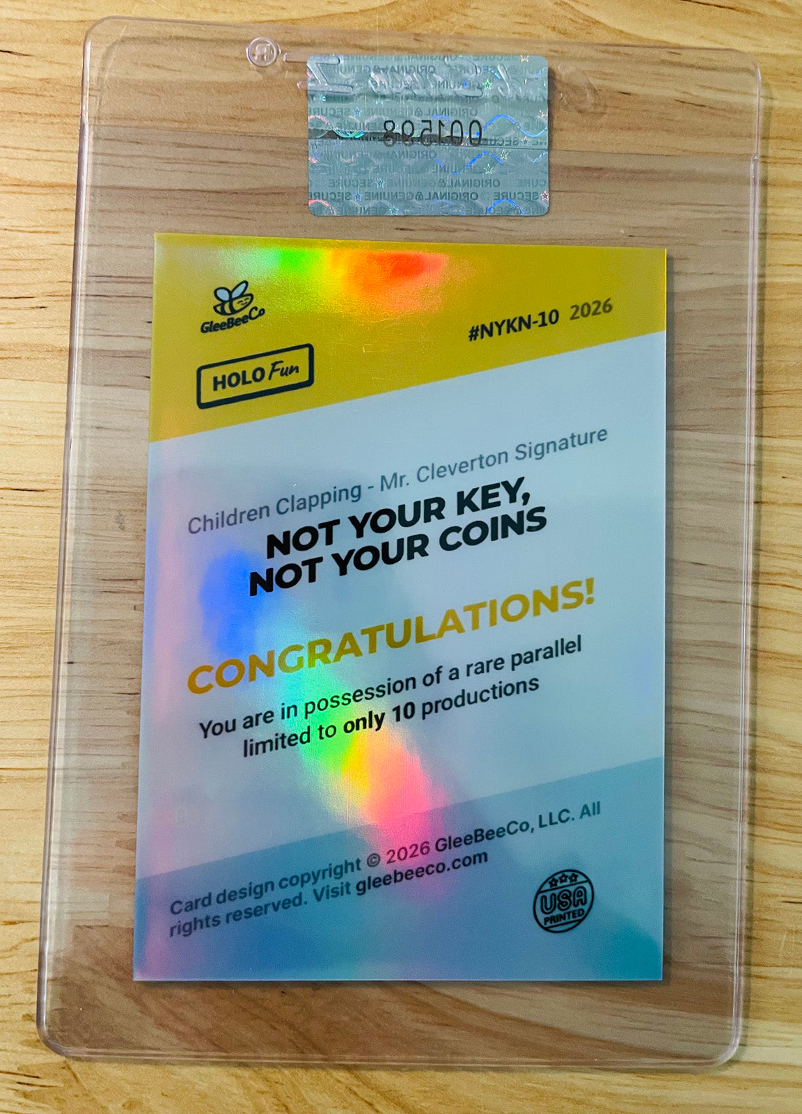 /10 Not Your Keys Not Your Coins Crypto Card Cleverton Class Signature Bitcoin