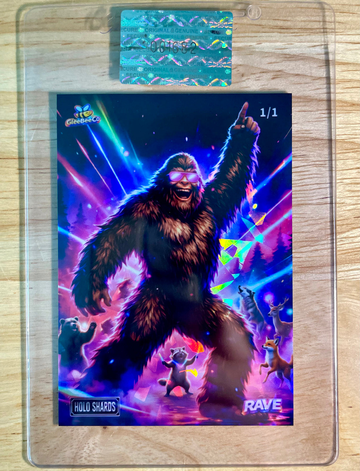 1/1 Bigfoot Card Forest Rave Holo Shards 2026 GleeBeeCo Holo Creatures