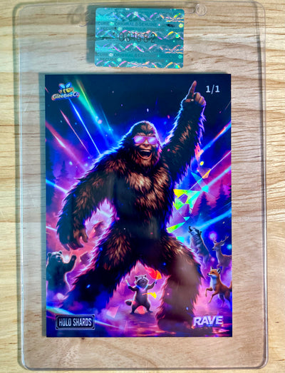 1/1 Bigfoot Card Forest Rave Holo Shards 2026 GleeBeeCo Holo Creatures
