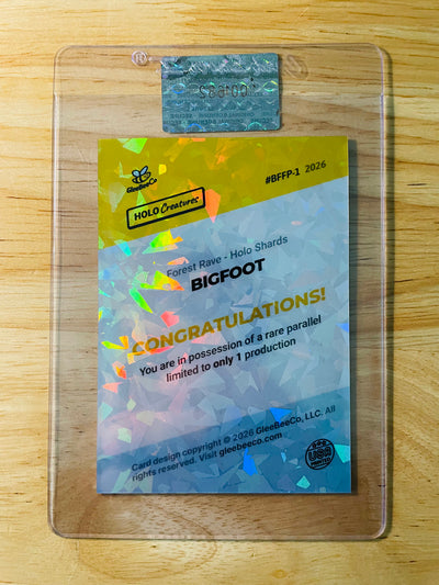 1/1 Bigfoot Card Forest Rave Holo Shards 2026 GleeBeeCo Holo Creatures