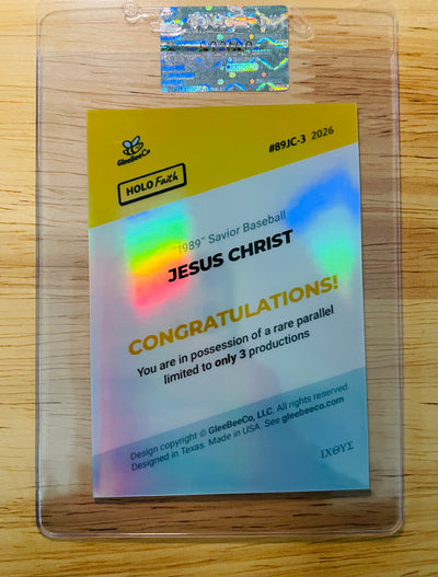 /3 Jesus Card "1989" Savior Baseball 2026 GleeBeeCo - RARE
