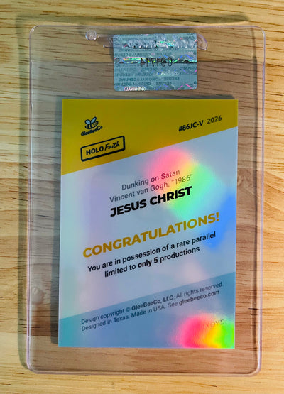 /5 JESUS Basketball Card Dunking on Satan "1986" van Gogh 2026 GleeBeeCo