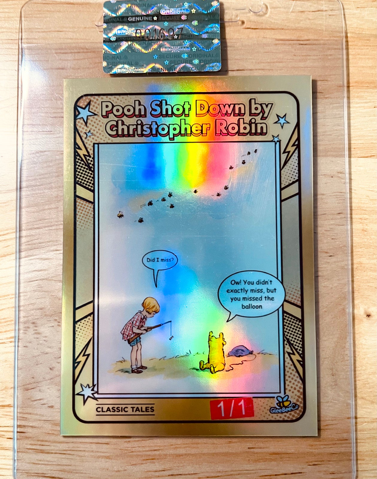 1/1 Winnie-the-Pooh Card Shot Down by Christopher Robin GOLD Pop 2026 GleeBeeCo