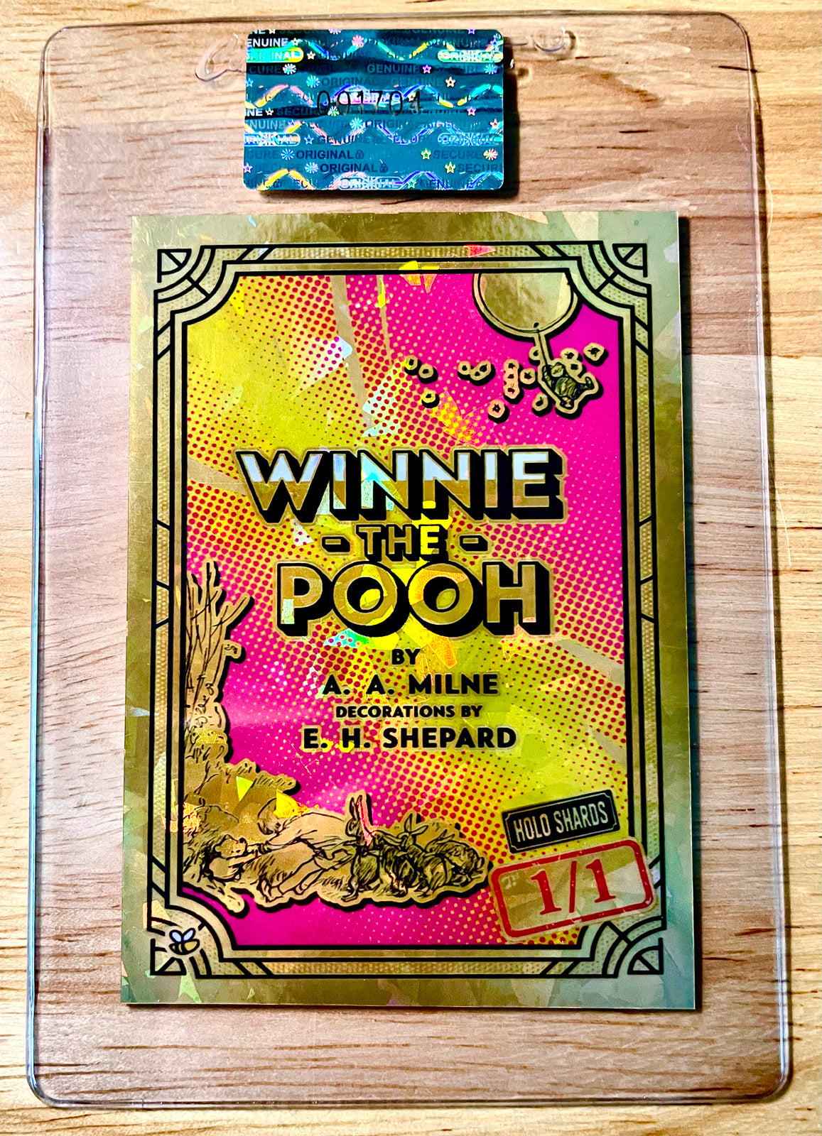 1/1 WINNIE-THE-POOH Card Reimagined Book Cover Gold Pop HOLO SHARDS GleeBeeCo