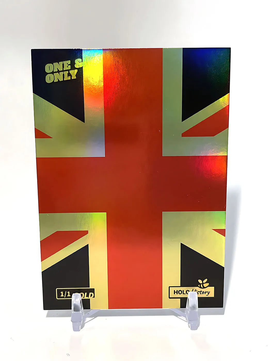 1/1 Union Jack Flag Great Britain United Kingdom Gold Holo Card 2023 GleeBeeCo