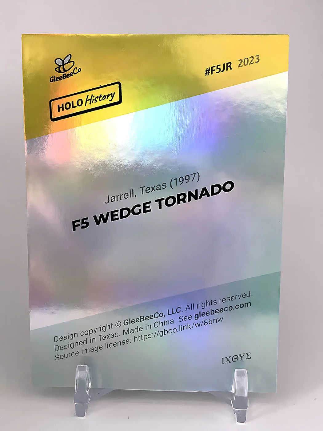 F5 Wedge Tornado Card (Jerrell, Texas - 1997 Photo) 2023 GleeBeeCo Holo History