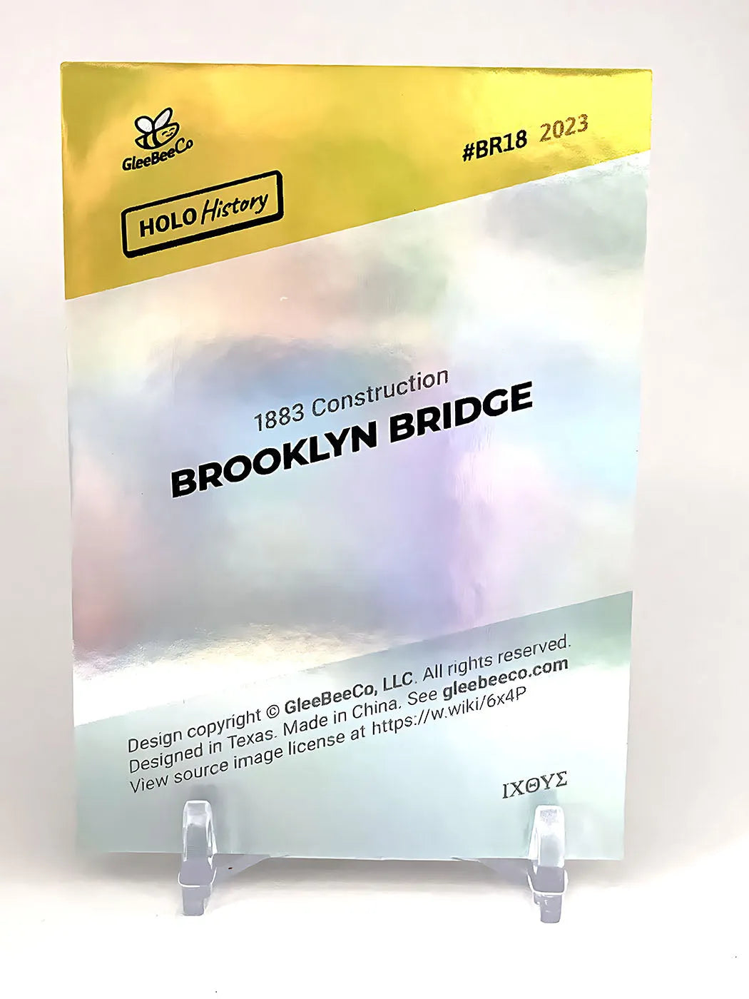 Brooklyn Bridge Card (1883 Construction) New York 2023 GleeBeeCo Holo #BR18