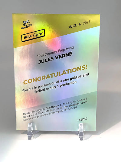 [One Made] JULES VERNE *Gold* Holographic Card, 2023 GleeBeeCo Holo Figures 1/1