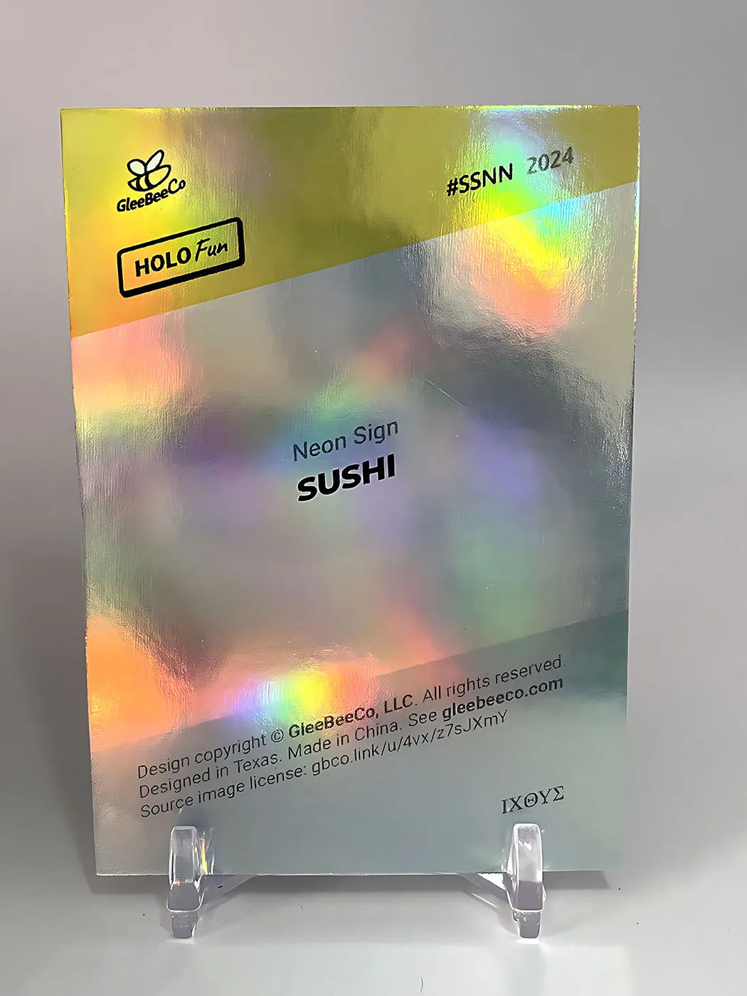 Sushi Trading Card (Neon Sign) - Holographic GleeBeeCo Card #SSNN