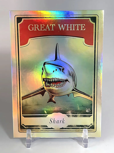 Great White Shark Card (Holographic) - Vintage Style - 2024 GleeBeeCo #VNLN